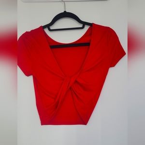 Twist back Red Crop Top